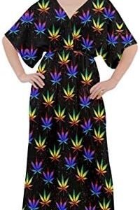 CowCow Womens Loose Maxi Dress Marijuana Cannabis Plant Mari...